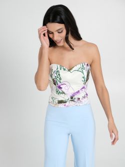 Floral-Print Bustier Top sp_e1