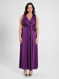 Abito Lungo Curvy Viola Melanzana det_1