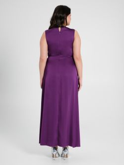 Abito Lungo Curvy Viola Melanzana det_3