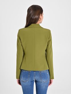 Single-Button Jacket in Moss Green Technical Fabric in_i4