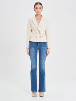 Beige Double-Breasted Jacket det_1