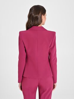 Double-Breasted Jacket in Burgundy Technical Fabric in_i4