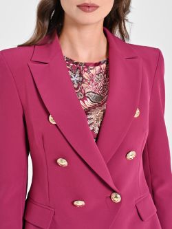 Double-Breasted Jacket in Burgundy Technical Fabric in_i5