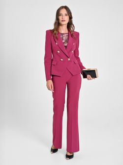 Double-Breasted Jacket in Burgundy Technical Fabric in_i7