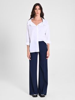 Palazzo Trousers in Blue Technical Fabric det_1