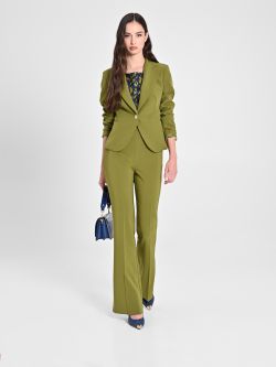 Pantalon évasé en tissu technique vert mousse sp_e1