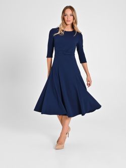 お得な情報満載 Blue Dress with Covered Belt | Rinascimento ワンピース