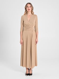 Robe longue en fil de lurex doré det_1