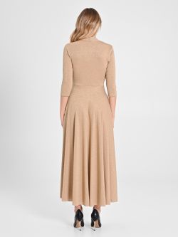 Robe longue en fil de lurex doré det_3