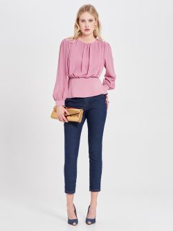 Antique Pink Georgette Blouse in_i7