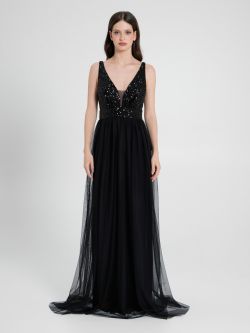 Long Dress with Sequins and Tulle det_1