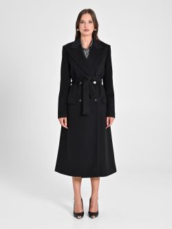 Maxi Black Coat with Belt det_1