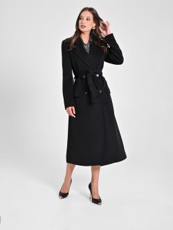 Maxi Black Coat with Belt sp_e1