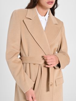 Camel Hair Maxi Coat with Belt in_i5