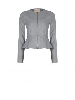 Faux Leather Jacket with Peplum det_4