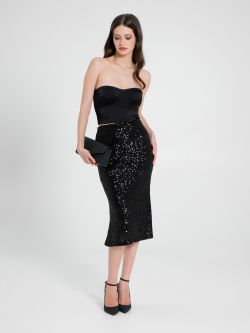 Sequinned Pencil Skirt in_i7