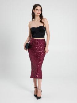 Sequinned Pencil Skirt in_i7