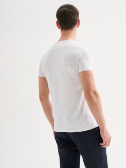 Men's White Short-Sleeved Crewneck T-Shirt QB24 in_i4