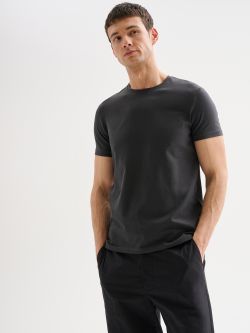 Men's Grey Short-Sleeved Crewneck T-Shirt QB24 in_i7