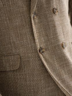 Men’s Double-breasted Jacket in Melange Fabric QB24 in_i6