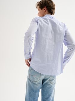 Men's Striped Shirt with French Collar QB24 in_i4