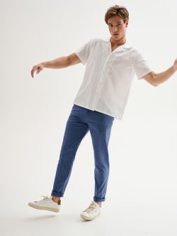 Men’s Seersucker Bowling Shirt QB24 in_i7
