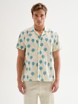 Men’s Leaf-print Bowling Shirt QB24 det_3