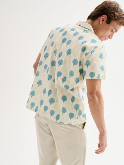 Men’s Leaf-print Bowling Shirt QB24 in_i4