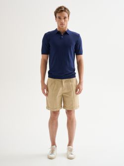 Polo Uomo in Maglia Basic Cotone Crepe Blu QB24 det_1