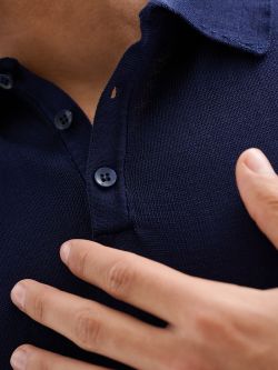 Polo Uomo in Maglia Basic Cotone Crepe Blu QB24 in_i5