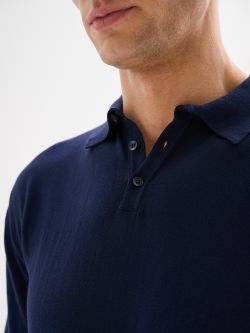 Polo Uomo in Maglia Basic Cotone Crepe Blu QB24 in_i6