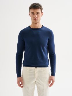 Jersey básico en crepé de algodón con cuello redondo; colección QB24 for men det_3