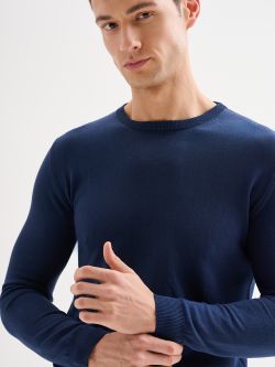 Jersey básico en crepé de algodón con cuello redondo; colección QB24 for men in_i5