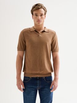 Polohemd für Herren aus kalt gefärbtem Strickstoff QB24 det_3