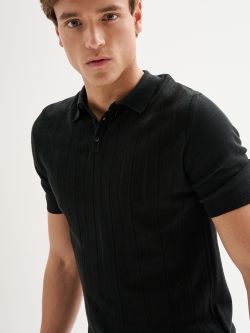 Men’s knitted Polo Shirt with Front Detailing QB24 in_i5