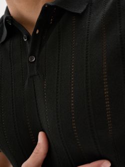 Men’s knitted Polo Shirt with Front Detailing QB24 in_i6