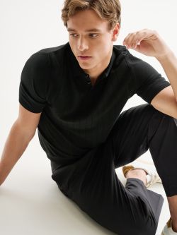 Men’s knitted Polo Shirt with Front Detailing QB24 sp_e1