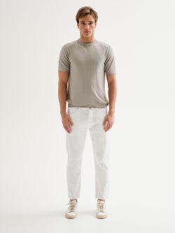 Men's Crewneck Sweater with Collar Detail QB24 det_1