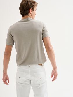 Men's Crewneck Sweater with Collar Detail QB24 in_i4