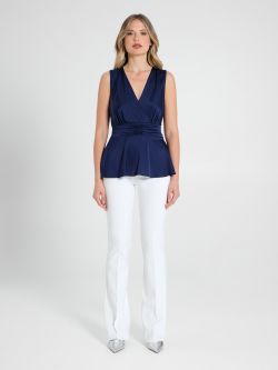 Blue Satin Top det_1