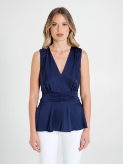 Blue Satin Top det_2