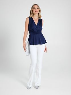 Blue Satin Top in_i7