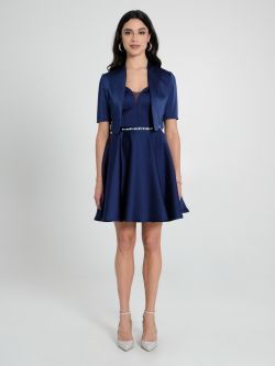 Coprispalle in Raso Strutturato Blu det_1