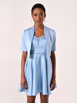 Bolero aus strukturiertem Satin in Hellblau det_2