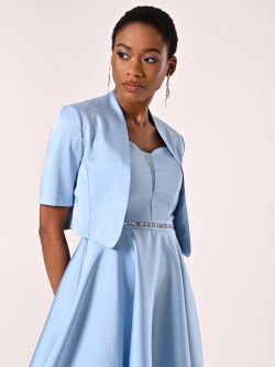 Bolero aus strukturiertem Satin in Hellblau in_i7