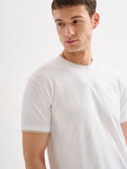 Men’s White T-Shirt with Contrast Trim QB24 in_i5