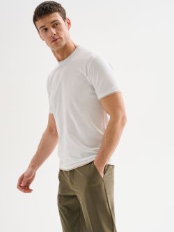 Men’s White T-Shirt with Contrast Trim QB24 in_i7