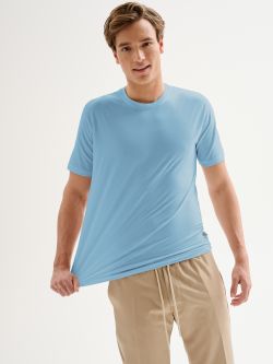 Men’s Light Blue Crewneck Pique T-shirt QB24 sp_e1