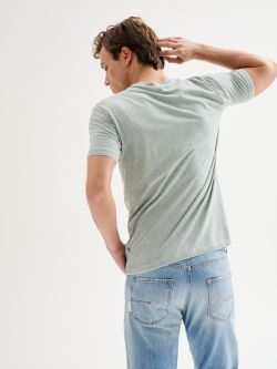 Men's Melange T-shirt with Matching Trim QB24 in_i4