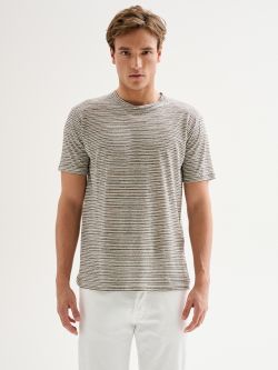 Men’s Crewneck T-shirt with Micro Stripes QB24 det_3